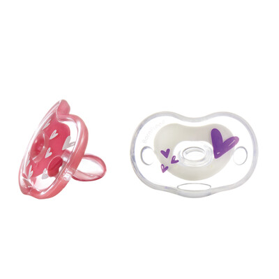 

BornFree orthodontic pacifier girl models 2 packs suitable for 0-6 months baby baby silicone pacifier sleep pacifier newbor