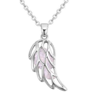 

Austrian Crystal Jewelry Pendant Necklaces Hollow Winged Women Fashion Accessories Rhinestone Bijoux Rose Gold Plated 28003