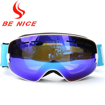 

Benice New Design 4-15 лет Детские лыжные очки Съемный двухслойный противотуманный двойной объектив Лыжные очки Snow-4300