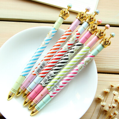 

Yixiukeji 1 Piece Cute Crown Design Ballpoint Pen Ball Pen for School Office Family Use Random Color