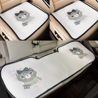 

Purple wind chime car seat three-piece summer 3D cartoon ice silk single piece without backrest car seat four seasons universal car mat non-slip office seat cushion KT 3 piece set small gray cat