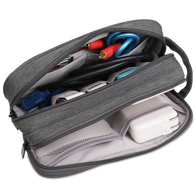 

Must be beautiful BUBM double power supply notebook notebook power storage bag digital accessories storage bag accessories finishing package medium DLP gray