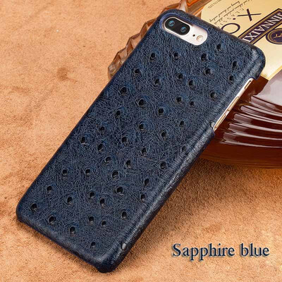

Genuine Leather Phone Case For iPhone 7 8 Plus Case Ostrich Texture Back Cover For X 6 6S Plus Case