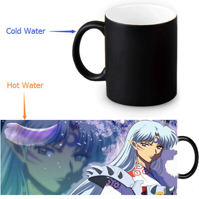 

Inuyasha 350ml12oz Heat Reveal Mug Color Change Coffee Cup Sensitive Morphing Mugs Magic Mug Milk Tea Cups