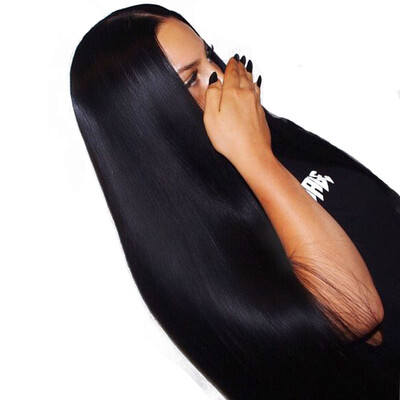 

T-top Hair Virgin Human Hair Lace Front Wig Silky Straight Human Hair Wig Swiss Lace Natural Black With Natural Hairline And Baby