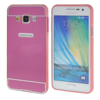 

MOONCASE Samsung Galsxy A3 Case 2 IN 1 Hard Bumper insert Back Case Cover for Samsung Galsxy A3 Pink