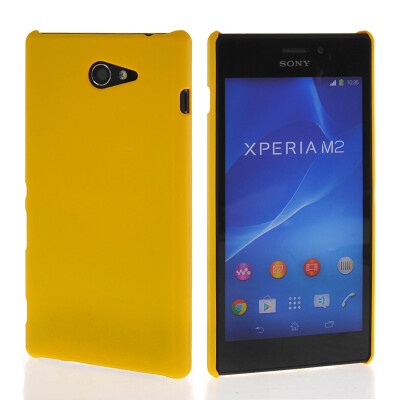 

MOONCASE Hard Rubberized Rubber Coating Devise Back Case Cover for Sony Xperia M2 Yellow