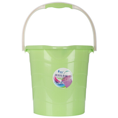 

[Cis] США Jingdong супермаркета пластиковых ведер с пеленой 10L портативного ведра волнистость Green SM-2590