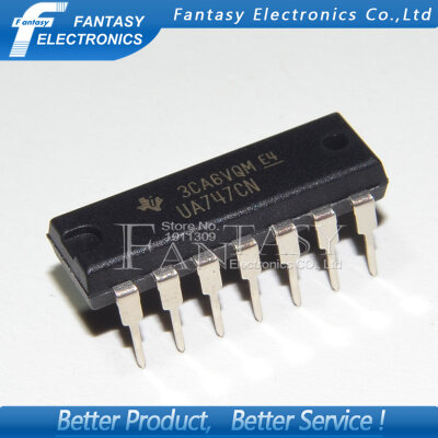 

10PCS UA747CN DIP14 UA747 DIP new and original IC free shipping