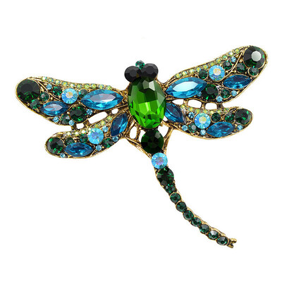 

CINDY XIANG Crystal Vintage Dragonfly Brooches for Women Large Insect Brooch Pin Fashion Dress Coat Accessories Cute Jewelry