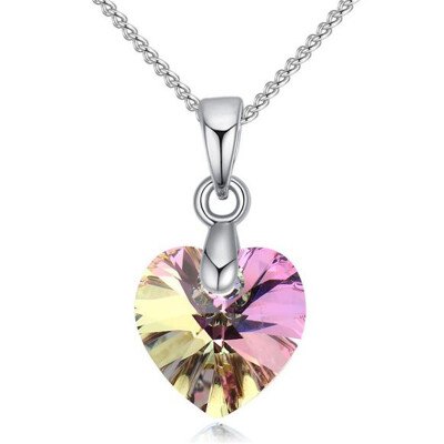 

Heart Pendants Necklaces Crystal from Austrian White Gold Plated Chain Necklace for Women New Female Ladies Gift 25774