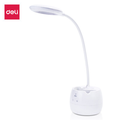 

Deli deli with pen holder creative eye protection table lamp 3 file adjustment can be night light white 4326