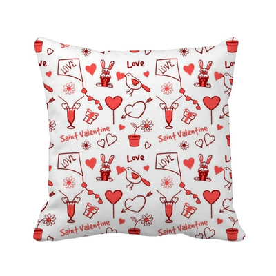 

Red Saint Valentine Love Kite Rabbit Square Throw Pillow Insert Cushion Cover Home Sofa Decor Gift