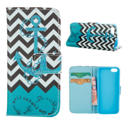 

MOONCASE Case for iPhone 5G / 5S Flip PU Leather Fold Wallet Card Slot Kickstand Back Case Cover [Pattern series] /a20