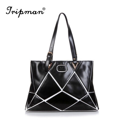 

Tripman 2016 New Fashion Women Handbags Hit Color Women Shoulder Bag Large Capacity Casual Tote Black White