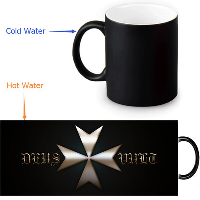 

The Knights Templar 350ml/12oz Heat Reveal Mug Color Change Coffee Cup Sensitive Morphing Mugs Magic Mug Milk Tea Cups