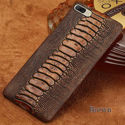 

Genuine Leather Phone Case For Oneplus 5 Case Ostrich Foot Texture Back Cover For 3T 5T Case