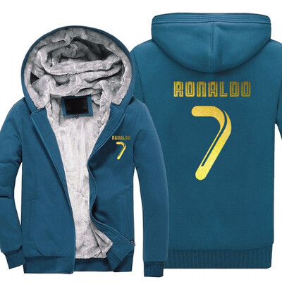 

2018 New USA Size New Arrival Men Hoodies CR7 Cristiano Ronaldo Man Design Male Jacket Thicken Fleece Zip Up Tops Plus Size Fast