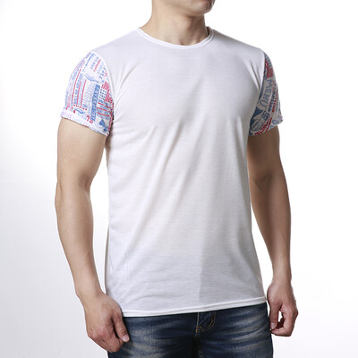 

Mens Round Collar Pullover Short Sleeve Printed T-Shirts