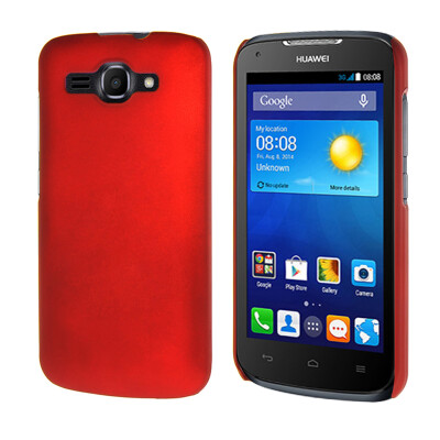 

MOONCASE Hard Rubberized Rubber Shell Back Protective Case Cover for Huawei Ascend Y520 Red