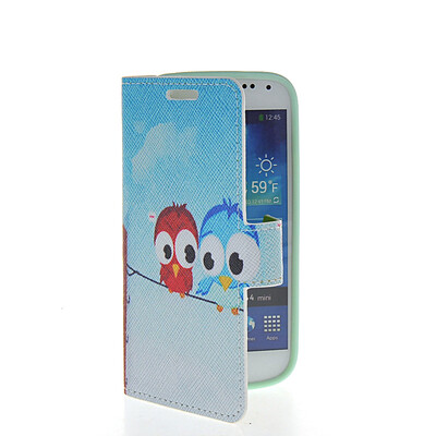 

MOONCASE Cute Owl Design Leather Side Flip Wallet Card Pouch Stand Back Case Cover For Samsung Galaxy S4 Mini I9190
