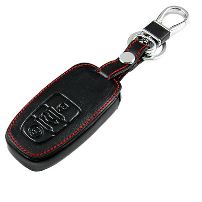 

Huashi Audi Key Case Audi Q5A3A4LA6LQ3Q7S5S6 Leather Key Case Dedicated Car Key Bag Smart Three Keys - Black