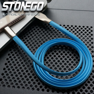 

STONEGO Type C Cable Sync Data Charge Power Cables Zinc Alloy Noodle Flat Fast Charging Cord Wire for Android Smartphone Tablet