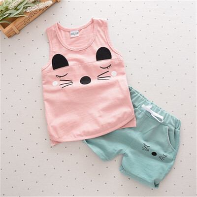 

Bamboo cotton baby cotton sleeveless vest shorts set boys&girls