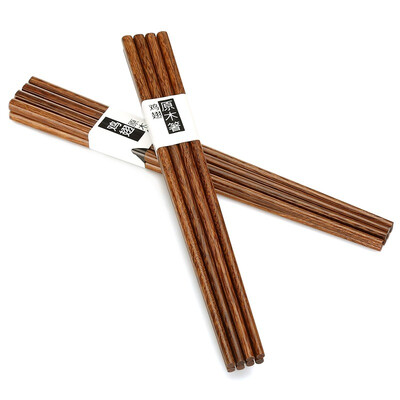 

Darleong red sandalwood chopsticks simple flat head solid wood chopsticks 8 double installed KZ105