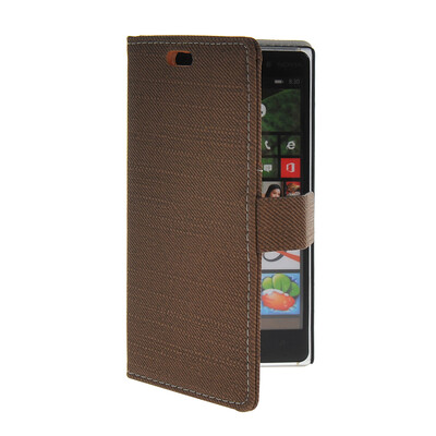 

MOONCASE Slim Leather Side Flip Wallet Card Slot Pouch Stand Shell Back ЧЕХОЛ ДЛЯ Nokia Lumia 830 Coffee