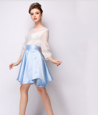 

Lovaru ™ Solid color lace skirt Europe station 2015 summer new candy-colored waist women skirt