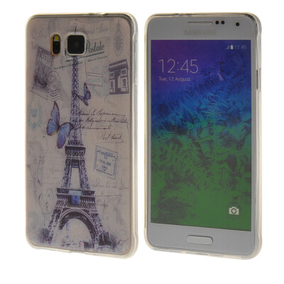 

MOONCASE Eiffel Tower Pattern Soft Silicone Gel TPU Flexible Shell Protective Case Cover for Samsung Galaxy Alpha G8508S a06