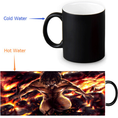 

Attack on Titan 350ml12oz Heat Reveal Mug Color Change Coffee Cup Sensitive Morphing Mugs Magic Mug Milk Tea Cups