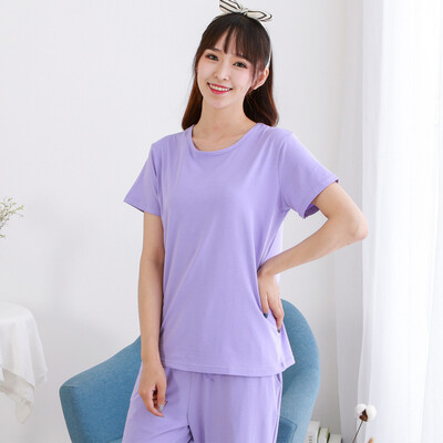 

Little nurse pajamas home service men&women can wear short-sleeved home service in summer ZST008 loose light purple M 16595