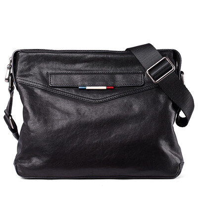 

Pabin pabin mens bag suede leather shoulder bag mens casual business leather Messenger bag Korean version of the tide fashion mens bag PB2395 black