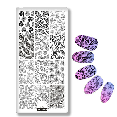 

Nail Art Templates Инструменты для красоты Кленовые листья Кружевные цветы Прямоугольные этикетки для ногтей Штампы
