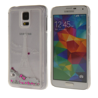 

MOONCASE 3D Quicksand Liquid Flowing Shinny Hard Plastic Transparent Clear Case Cover for Samsung Galaxy S5 Silver