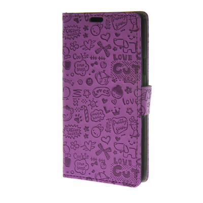 

MOONCASE Magic Girl lovely Flip Pouch Card Holster PU Leather Wallet Case Cover for Samsung Galaxy J7 Purple