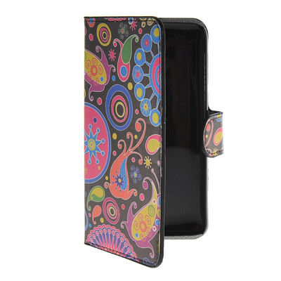 

MOONCASE Flower style Leather Side Flip Wallet Card Slot Stand Pouch Case Cover for WIKO Bloom