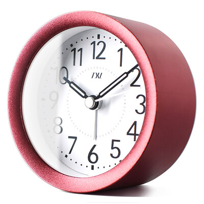 

TXL round metal dial alarm clock student simple lazy bedside small alarm clock creative childrens clock silver
