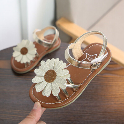 

Summer Children Shoes Girls Sandals 2018 New Fashion Sun Flower Baby Non-slip Beach Shoes Kids Open Toe Flat Princess Shoes