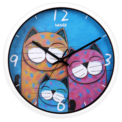 

Han Shi Hense cute cartoon wall clock living room personality creative fashion mute clock childrens room bedroom decoration wall clock quartz clock HW34 auspicious Sambo white