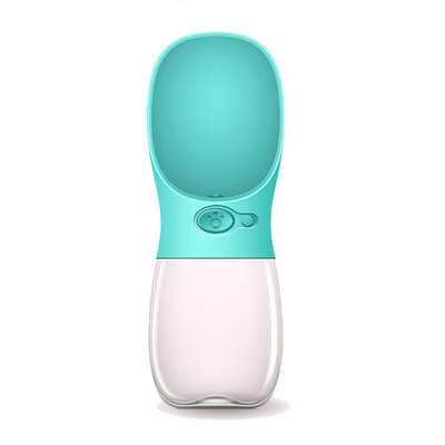 

Fu Wan dog drinking water pet out drinking water outdoor watering portable water cup with water bottle fresh blue 350ml