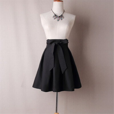 

BACHASH Women Pleated Skirts 2018 Summer Vintage High Waist Mini Above Knee Office Workwear Flared Tutu Saias Femininas Solid XL