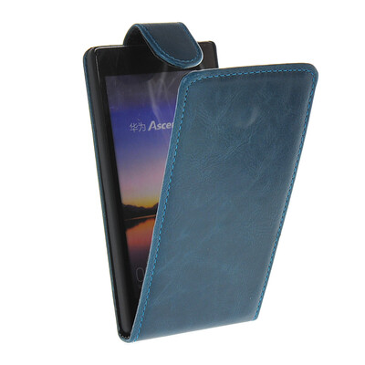 

MOONCASE Smooth skin Leather Bottom Flip Pouch чехол для Huawei Ascend P7 Blue