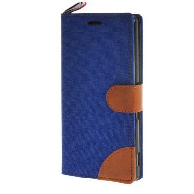 

MOONCASE Denim Style Flip Wallet Card Pouch Bracket Back чехол для Cover Sony Xperia Z4 синий