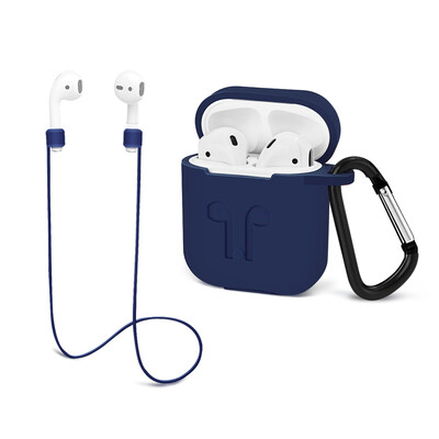 

Для AirPods Корпус Защитная силиконовая крышка и наушники Спортивный Anti-потерянный ремешок для Apple AirPods Зарядное устройство
