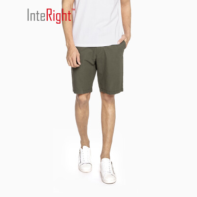 

INTERIGHT casual shorts mens cotton twill washed casual pants army green 32