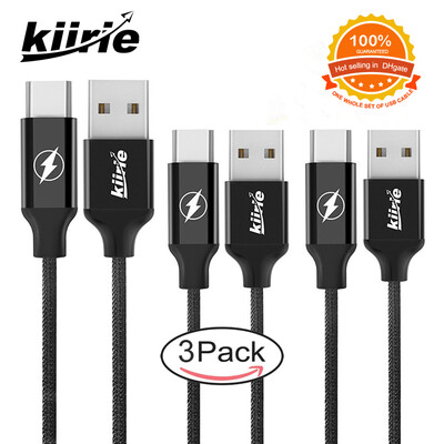 

3 Pak Hi-kwaliteit TYPE-C Datakabel USB Quick Opladen (1x1 м + 2x2 м) duurzaam Nylon Voor Huawei en C Apparaten