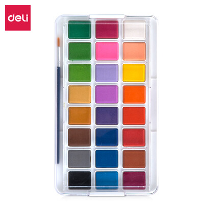 

Deli deli 24 color solid watercolor paint set beginner hand-painted watercolor paint 73870